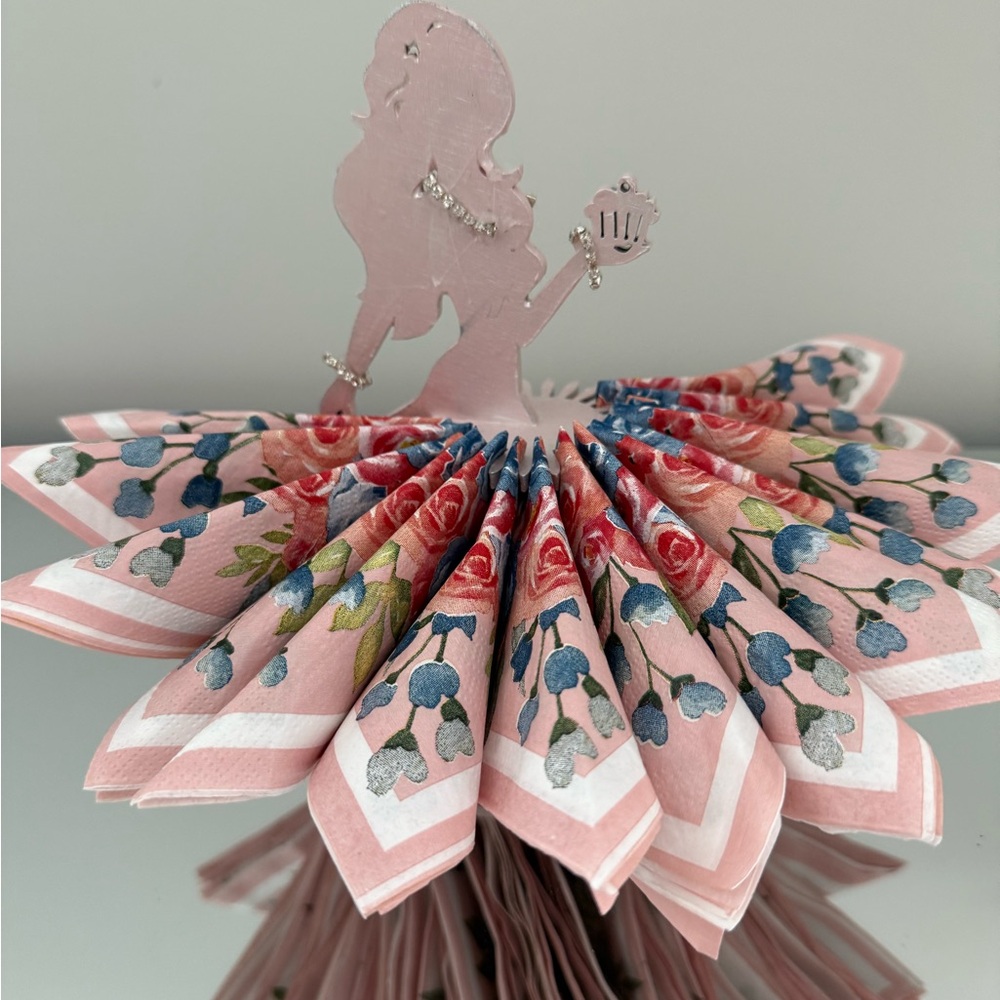 Floral Pink and Blue Decorative Accent